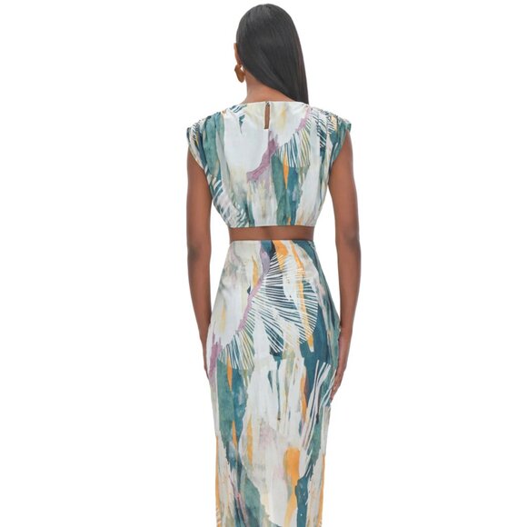 NWT Andrea Iyamah Halima Crop Top in Abstract Bark print - Picture 6 of 7